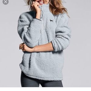 VICTORIA SECRET PINK SHERPA QUARTER ZIP